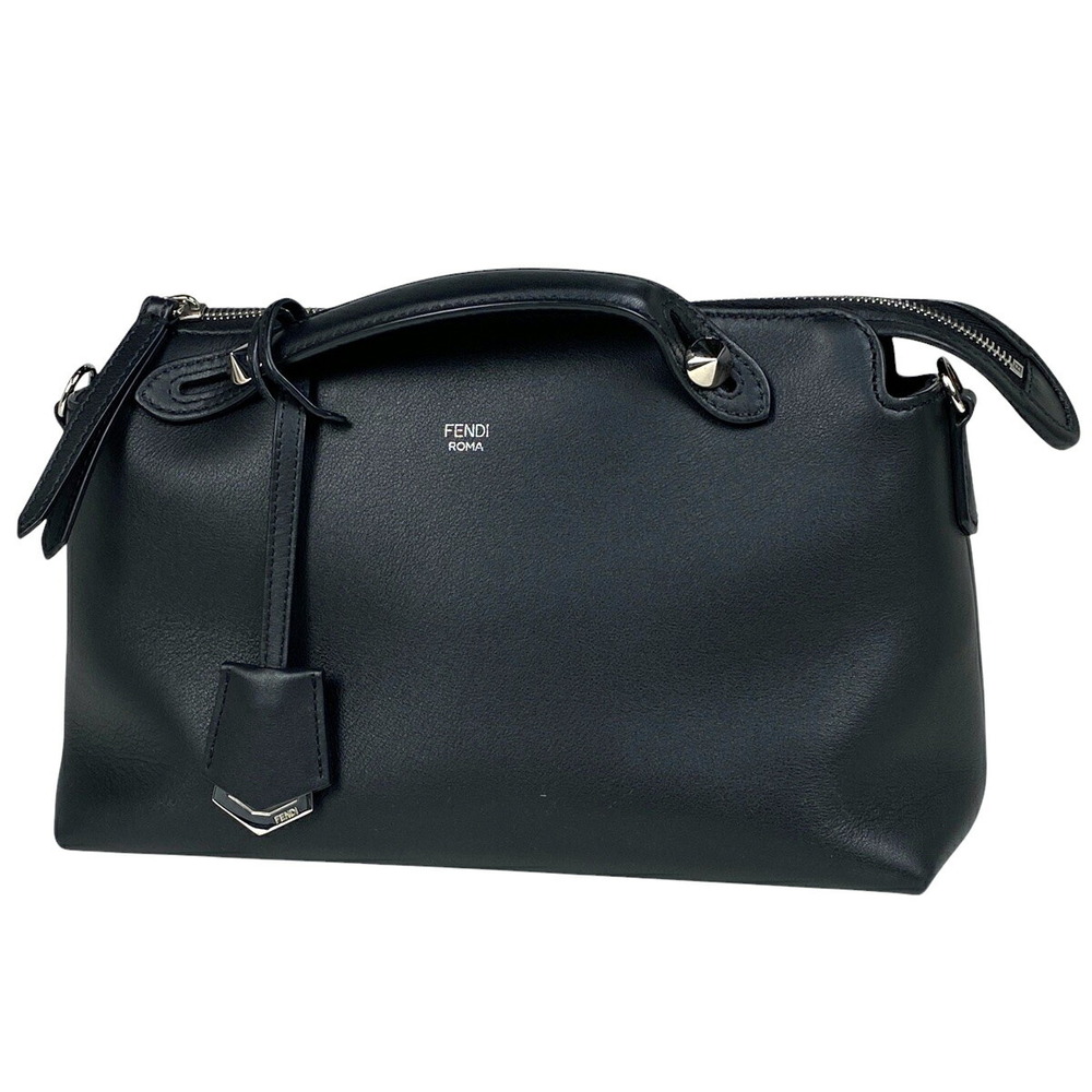 Fendi By The Way Handbag Shoulder Bag Leather Black